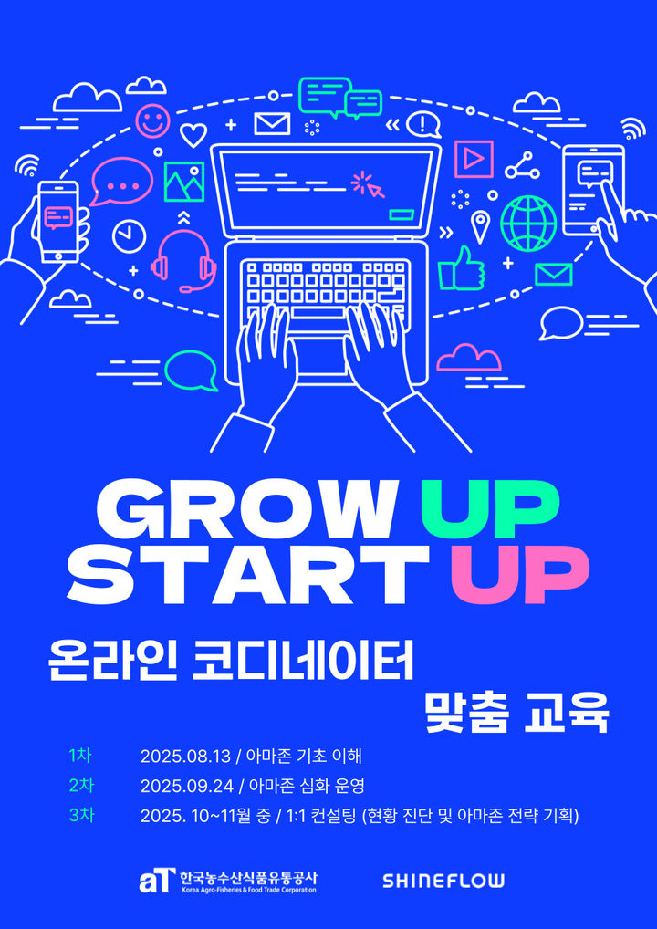 [세종=뉴시스] 한국농수산식품유통공사(aT)는 오는 10월까지 수출기업 36곳의 온라인 코디네이터를 대상으로 플랫폼 맞춤 교육을 실시한다고 18일 밝혔다. (사진=aT 제공) 2025.08.18. photo@newsis.com *재판매 및 DB 금지