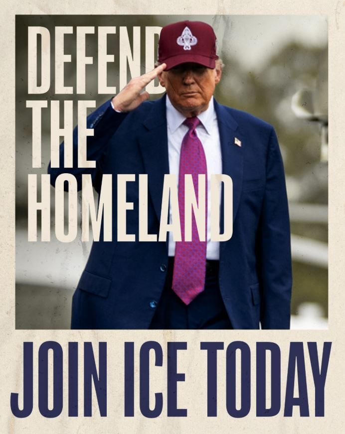 [뉴시스] 지난달 30일 DHS의 홍보 게시물에는 “건실한 소년들과 함께 불법 체류자를 추방하자”라는 문구와 함께 “조국을 지키자, 오늘 ICE에 참여하라”는 선전용 포스터까지 게재됐다. (사진=엑스) *재판매 및 DB 금지
