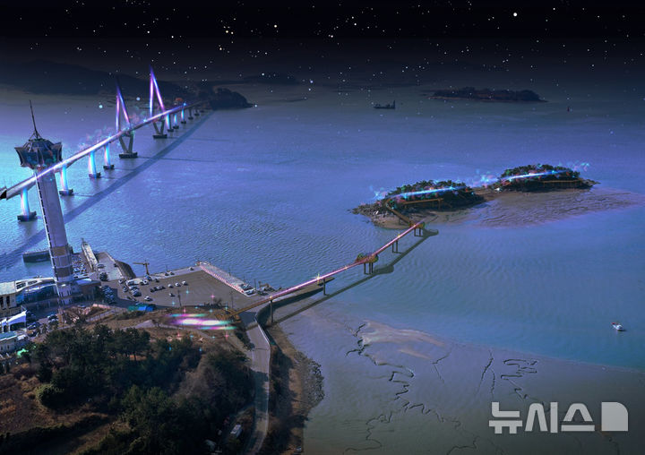 영광 칠산타워와 목도를 잇는 미디어 라이트 조감도. (이미지=영광군 제공) photo@newsis.com *재판매 및 DB 금지