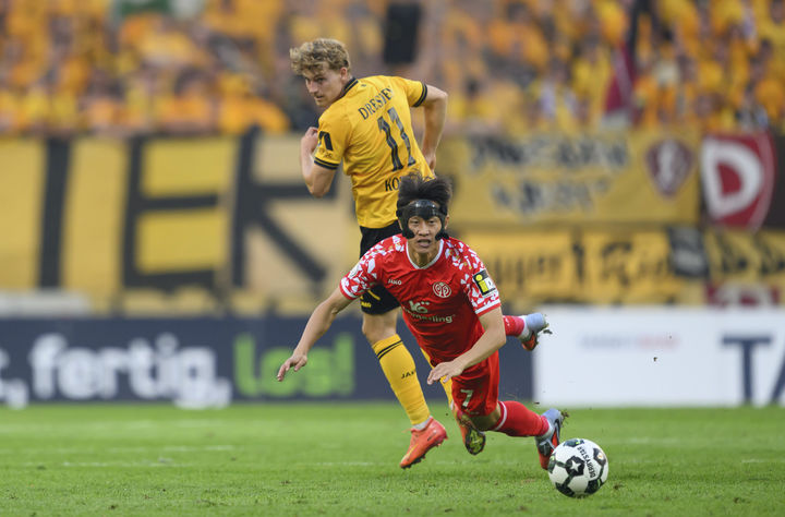 [드레스덴=AP/뉴시스] 독일 프로축구 분데스리가 마인츠의 이재성. 2025.08.18.