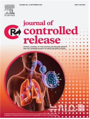 [서울=뉴시스] 김현구 고려대 구로병원 심장혈관흉부외과 교수 연구팀이 연구한 '흡입형 폐섬유증' 치료제 개발 관련 논문이 '제어 방출 저널'(Journal of Controlled Release)에 표지논문으로 선정됐다. (사진= 고려대 구로병원 제공)