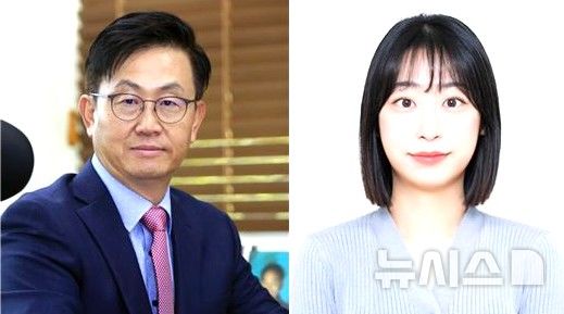 [포항=뉴시스] 송종욱 기자 = 포스텍 첨단원자력공학부·환경공학부 엄우용 교수 연구팀이 방사성 폐수 속 위험한 삼중수소를 액체 상태에서 분리할 수 있는 그래핀 기술을 개발했다. 사진은 포스텍 첨단원자력공학부·환경공학부 엄우용(왼쪽) 교수와 첨단원자력공학부 박사 과정 김효주 씨.(사진=포스텍 제공) 2025.08.19. photo@newsis.com