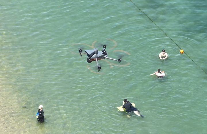 [울산=뉴시스] 울산 동구가 드론을 활용해 현장형 재난홍보 활동을 벌이고 있다. (사진=동구 제공) 2025.08.19. photo@newsis.com *재판매 및 DB 금지