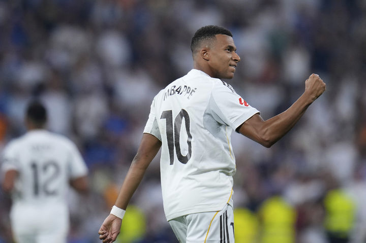 [마드리드=AP/뉴시스] 스페인 프로축구 프리메라리가 레알 마드리드의 킬리안 음바페. 2025.08.19.