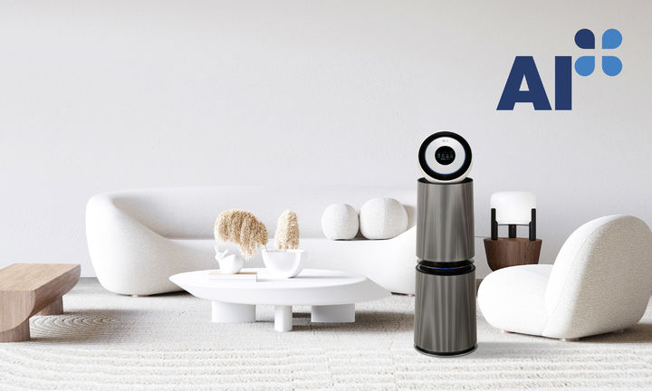 [서울=뉴시스]AI 공기질 센서를 적용한 LG 퓨리케어 AI 오브제컬렉션 360˚ 공기청정기. (사진 = LG전자) 2025.08.20. photo@newsis.com&nbsp; *재판매 및 DB 금지