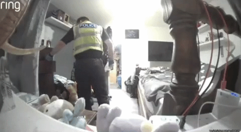 [뉴시스]영국 경찰이 가택 수색을 하던 도중 여성의 속옷을 훔쳐 뒷주머니에 넣는 장면이 CCTV에 그대로 녹화됐다. (사진=데일리메일) 2025.8.19 *재판매 및 DB 금지