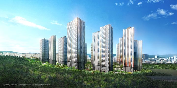 [서울=뉴시스] 현대엔지니어링이 경기도 용인시 삼가동에 조성하는 민간임대주택 '힐스테이트 용인포레' 투시도. 2025.08.20. (자료=현대엔지니어링 제공) photo@newsis.com *재판매 및 DB 금지