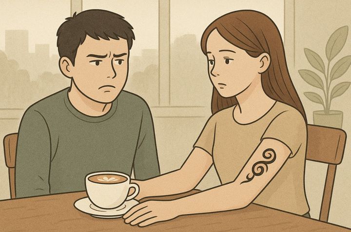 [서울=뉴시스] 소개팅에서 만난 간호사의 팔에 문신을 보고 정이 떨어졌다는 한 남성의 사연에 누리꾼들의 갑론을박이 이어지고 있다. (사진=AI 생성 이미지) 2025.08.20 *재판매 및 DB 금지