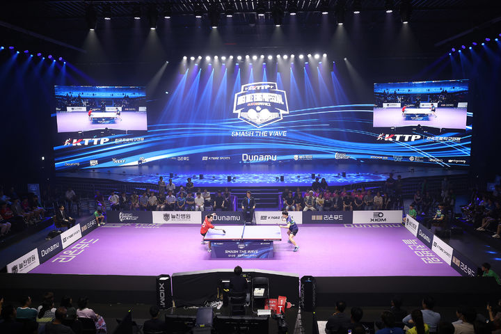 [서울=뉴시스] 2025 두나무 프로탁구리그 시리즈1 경기장. (사진=한국프로탁구연맹 제공) *재판매 및 DB 금지