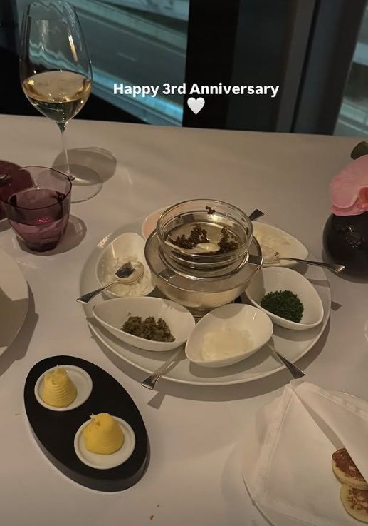 [서울=뉴시스] 손연재는 결혼 3주년을 기념해 가족과 함께 특별한 식사 자리를 가졌다. (사진=손연재 인스타그램 캡처) 2025.08.21. photo@newsis.com *재판매 및 DB 금지