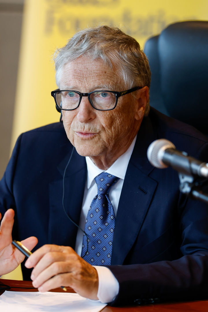 [서울=뉴시스·외교부 공동취재단]빌 게이츠 게이츠재단 이사장이 21일 서울의 한 호텔에서 외교부 출입기자단과 기자간담회를 하고 있다. 2025.08.21 *재판매 및 DB 금지