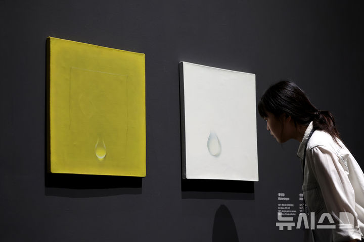 [서울=뉴시스] 박진희 기자 = 국립현대미술관(MMCA)은 한국현대미술 대표 작가인 김창열의 첫 대규모 회고전 '김창열' 언론공개회를 21일 서울 종로구 국립현대미술관 서울에서 갖고 작가의 대표작과 초기작을 선보이고 있다. 2025.08.21. pak7130@newsis.com