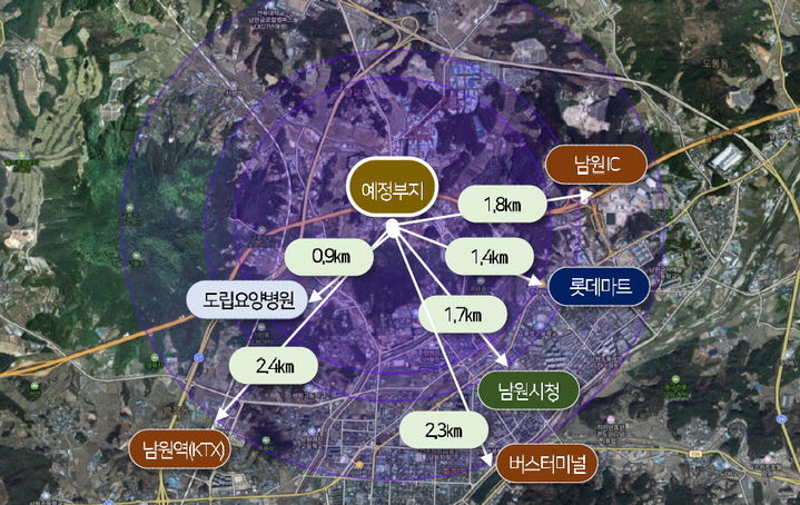 [남원=뉴시스] '블루존 프로젝트' 사업 남원시 대상지 위치도. *재판매 및 DB 금지