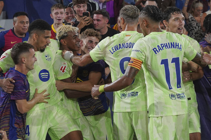 [발렌시아=AP/뉴시스]바르셀로나, 레반테 꺾고 스페인 라리가 2연승. 2025.08.23.