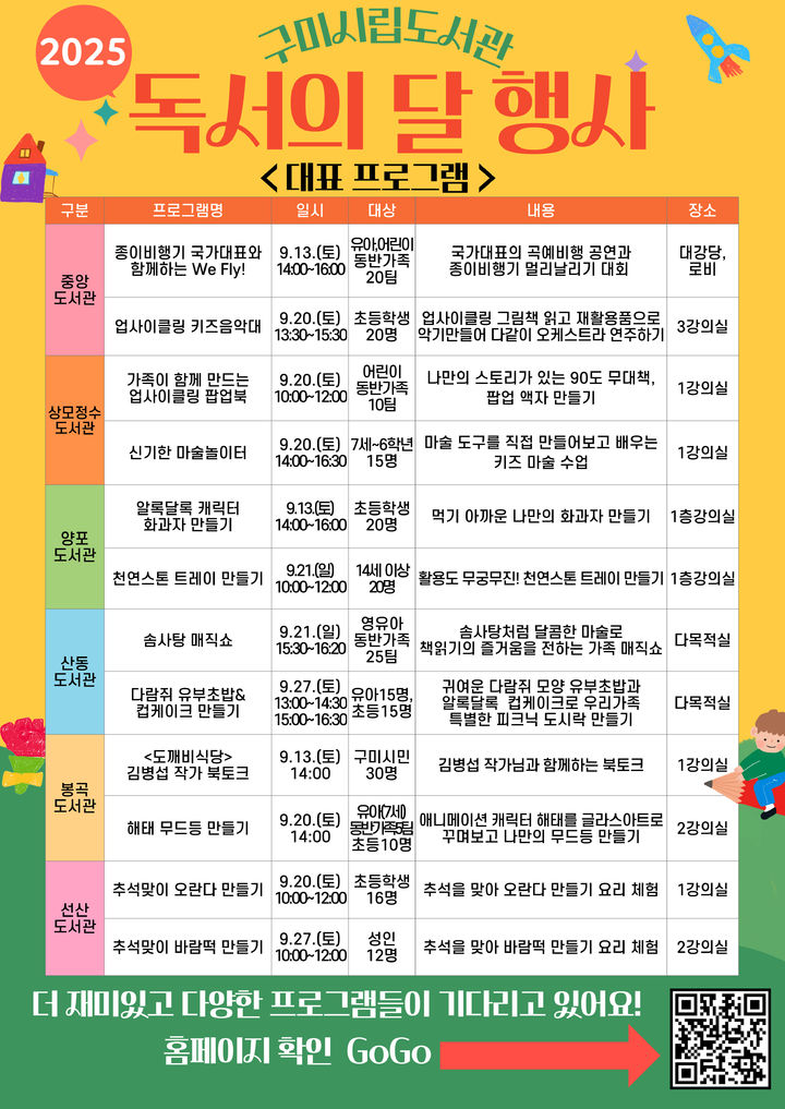 [구미=뉴시스] 독서 문화행사 포스터. (사진=구미시 제공) 2025.08.24 photo@newsis.com *재판매 및 DB 금지