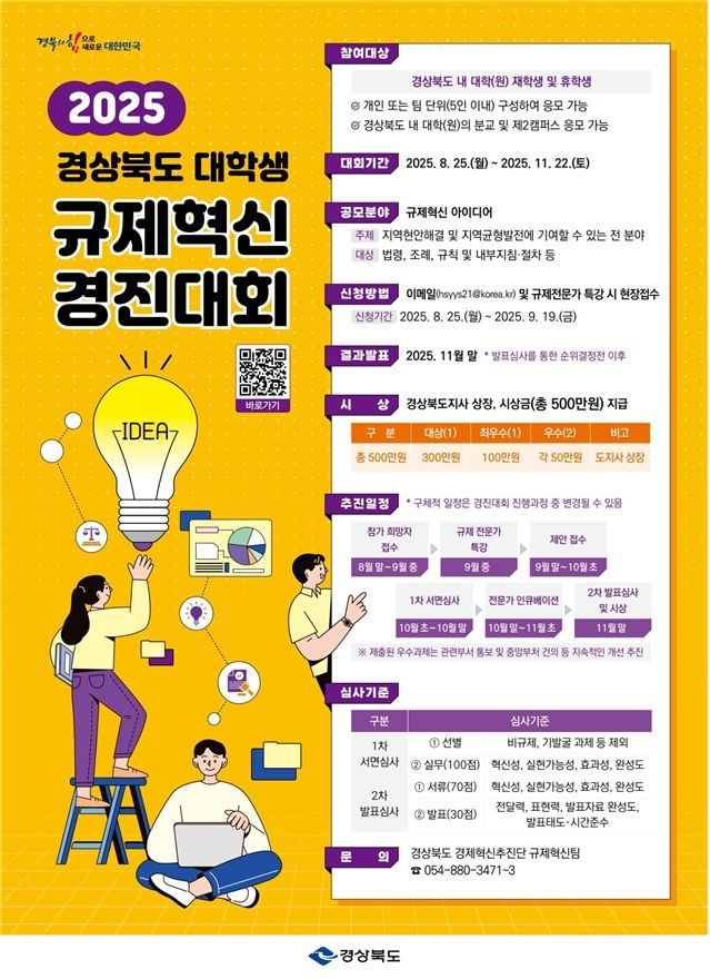 '2025 경상북도 대학생 규제혁신 경진대회' 포스터 *재판매 및 DB 금지