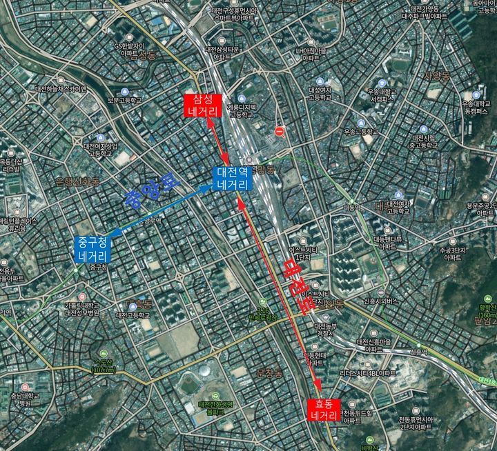 [대전=뉴시스]대전시는 대전도시철도 2호선 13공구 건설공사로 차로 폭이 축소됨에 따라 대전로 삼성네거리 ~ 효동네거리, 중앙로 중구청네거리 ~ 대전역네거리 구간을 버스전용차로 단속을 유예하기로 했다. 2025. 08. 15 photo@newsis.com *재판매 및 DB 금지