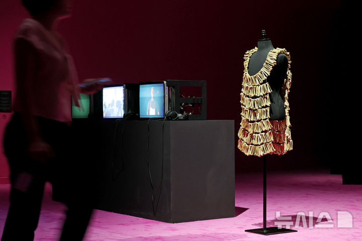 [서울=뉴시스] 박진희 기자 = 서울시립미술관(SeMA)은 25일 서울 중구 서울시립미술관 서소문관에서 제13회 서울미디어시티비엔날레 '강령: 영혼의 기술' 기자간담회를 갖고 작가 어니스트 A. 브라이언트 3세의 '비행 재킷'(오른쪽)과 '치킨 파티' 영상 작품을 선보이고 있다. 2025.08.25. pak7130@newsis.com