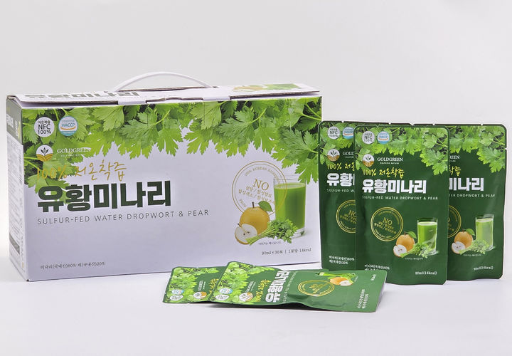 [나주=뉴시스] 전남농업기술원이 개발한 유황미나리 주스. (사진 제공 = 전남농업기술원). 2025.08.26 photo@newsis.com *재판매 및 DB 금지