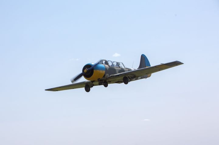 [서울=뉴시스]우크라이나군 11항공여단이 운용하는 구소련제 야크-52(Yak-52) 훈련기. 2025.8.26. *재판매 및 DB 금지