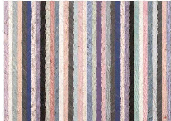 Minjung Kim, Zip, 2024, mixed media on hanji paper, 131 x 182 cm *재판매 및 DB 금지