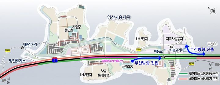 [양산=뉴시스] 사송하이패스IC 위치도. (사진=양산시 제공) 2025.08.26. photo@newsis.com *재판매 및 DB 금지