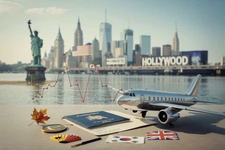 [서울=뉴시스]캐나다·독일·스페인·한국·영국 등이 미국으로의 여행을 동결시키면서 미국 입국자 수가 사상 최대로 감소하는 등 미국 관광산업이 크게 둔화하고 있다. 이에 더해 높은 관세가 내년 미국 경제 성장을 늦출 것으로 예상된다.<출처 : '트래블 & 투어 월드 닷컴'> 2025.12.13.