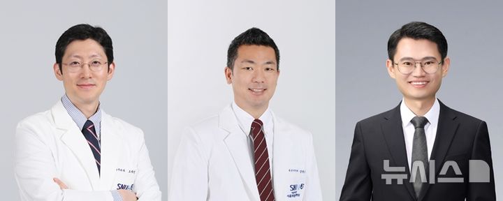 [서울=뉴시스] 왼쪽부터 차례로 오세진 서울특별시보라매병원 심장혈관흉부외과 교수, 장원모 공공의학과 교수, 최홍재 심장혈관흉부외과 박사. (사진= 서울특별시보라매병원 제공)