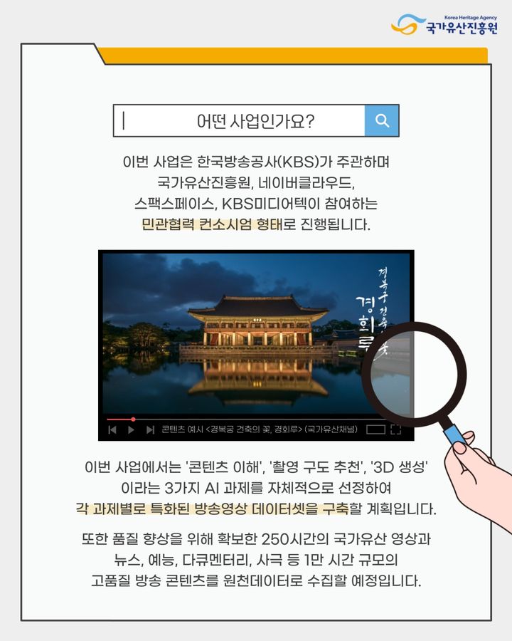 [서울=뉴시스] 2025년 방송영상 AI 학습용 데이터구축 사업 (사진=국가유산진흥원 제공) 2025.08.27. photo@newsis.com *재판매 및 DB 금지