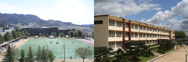 충주예성여고 전경(왼쪽), 진천고 전경. *재판매 및 DB 금지
