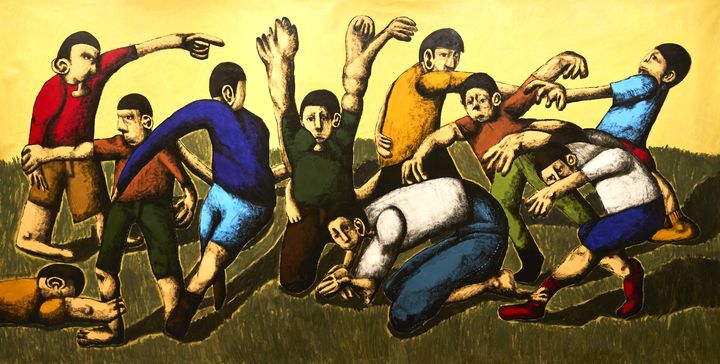 한의도, 난무(Boisterous Dance), 2025, Acrylic, oil on canvas, 148x286.5cm *재판매 및 DB 금지