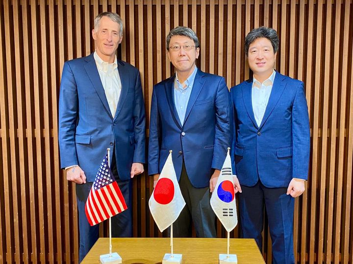 [서울=뉴시스]한미일 사무국 운영이사회 개최. (사진=외교부 제공) 2025.08.28 *재판매 및 DB 금지