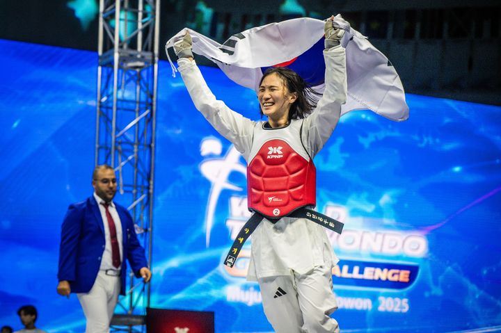 [서울=뉴시스] 2025 세계태권도 그랑프리 챌린지 여자 49㎏급에서 우승한 이예지. (사진 = 태권도진흥재단 제공) *재판매 및 DB 금지