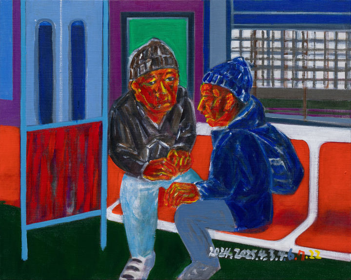 Suh Yongsun, 지하철 대화, 2024, 2025, Acrylic on canvas, 72.8 x 91 cm *재판매 및 DB 금지