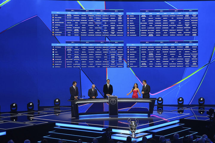 [모나코=AP/뉴시스]2025~2026시즌 UCL 리그 페이즈 대진 추첨. 2025.08.28.