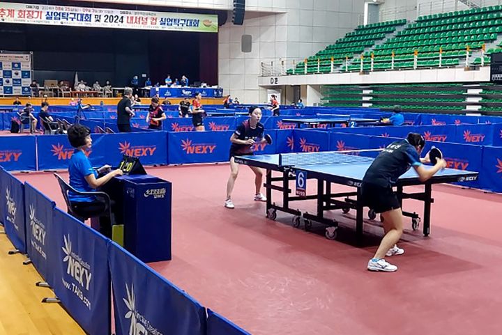 [영주=뉴시스] '2024 추계회장기 실업탁구대회' 경기 모습. (사진=뉴시스 DB). photo@newsis.com *재판매 및 DB 금지