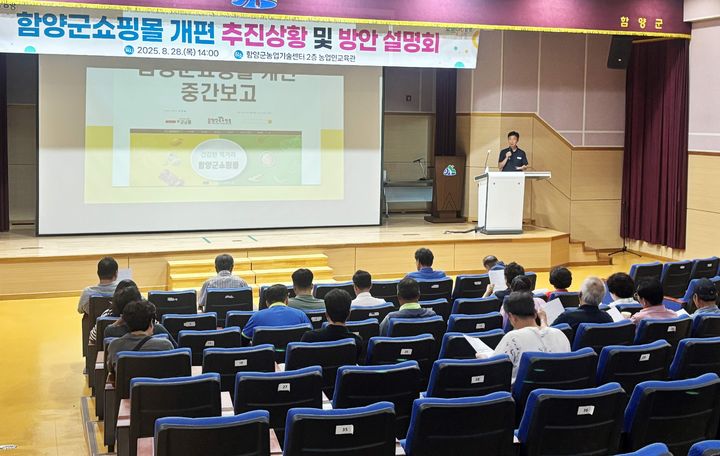 [함양=뉴시스] 함양군쇼핑몰 누리집 개편 추진상황 보고 및 활성화 방안 설명회. (사진=함양군 제공) 2025.08.29. photo@newsis.com *재판매 및 DB 금지