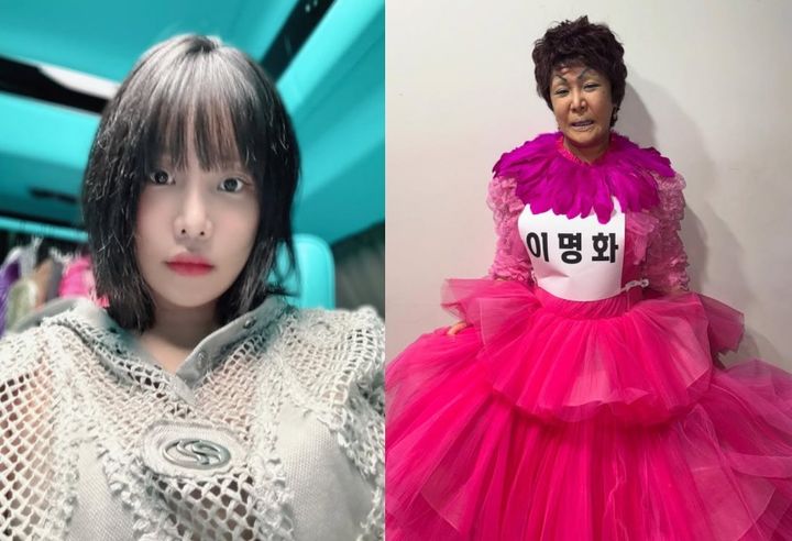 [서울=뉴시스] 랄랄 실제 모습과 부캐릭터 이명화의 모습. (사진=랄랄 인스타그램 캡처) 2025.08.29. photo@newsis.com *재판매 및 DB 금지