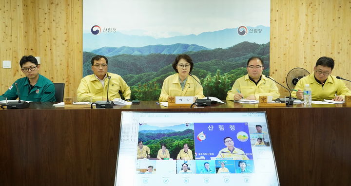 [대전=뉴시스] 29일 이미라 산림청 차장이 정부대전청사에서 여름철 산불 대응을 위한 관계관회의를 주재하고 있다.(사진=산림청 제공) *재판매 및 DB 금지