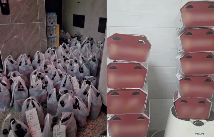 [서울=뉴시스] 치킨집에서 '신규 회원용 쿠폰'으로 치킨, 콜라 등을 수차례 주문해 쌓아둔 모습. (사진=배달세상 캡처) *재판매 및 DB 금지