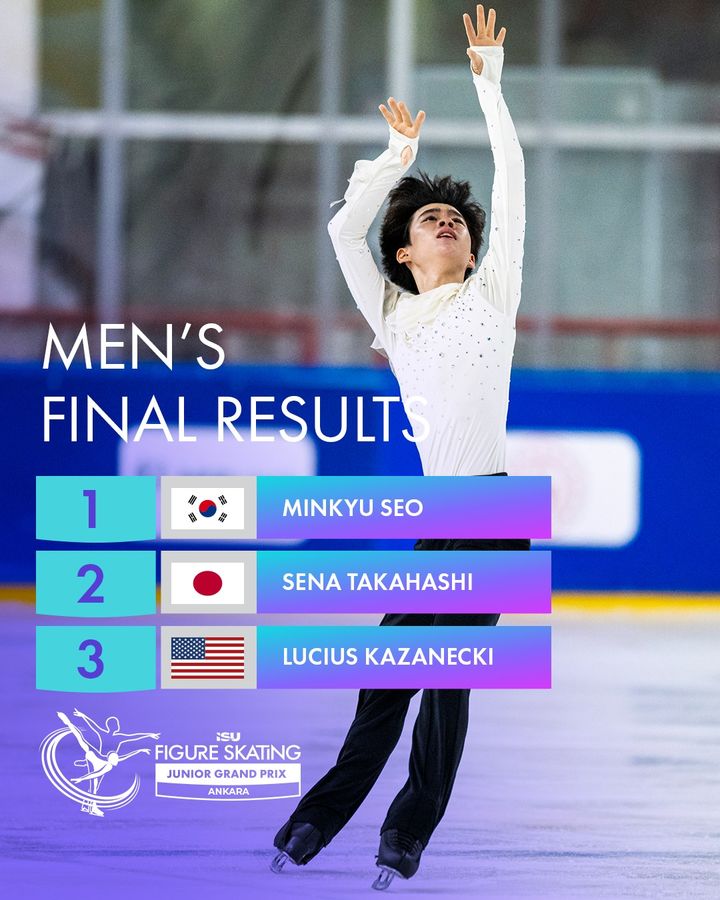 [서울=뉴시스]피겨 서민규, 주니어 그랑프리 2차 대회 우승. (사진=ISU 소셜미디어 캡처) 2025.08.30. photo@newsis.com *재판매 및 DB 금지