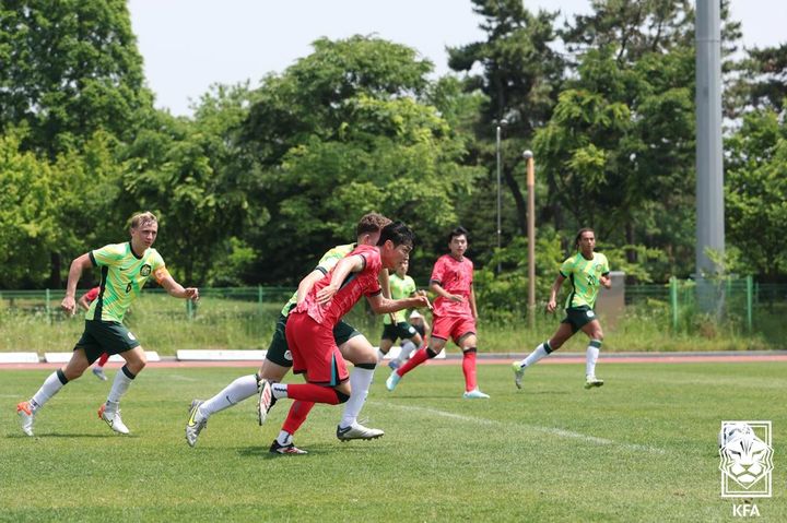 [서울=뉴시스] 22세 이하(U-22) 남자 축구대표팀의 강성진. (사진=대한축구협회 제공) *재판매 및 DB 금지