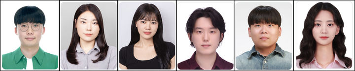 [대전=뉴시스] 왼쪽부터 최하늘, 박세민, 함현지, 장재우 박사과정, 설보윤, 김선주씨. (사진=한남대 제공) 2025.09.01. photo@newsis.com *재판매 및 DB 금지