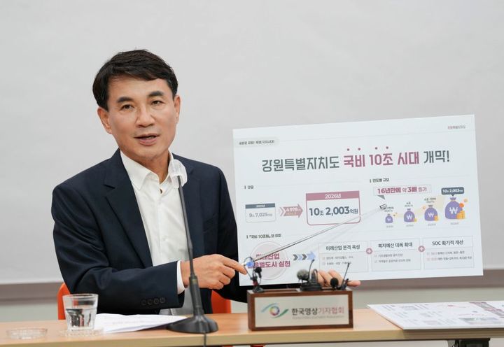 [춘천=뉴시스] 1일 강원특별자치도(도지사 김진태) 는 이날 브리핑에서 내년도 정부예산안에 강원도 국비가 역대 최대 규모인 10조2003억 원이 반영되며, 도정 사상 처음으로 국비 10조 시대를 열게 됐다 고 밝혔다. 강원특별자치도 제공. *재판매 및 DB 금지