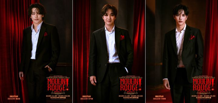 뮤지컬 '물랑루즈!' 크리스티안 역을 맡은 홍광호(왼쪽부터), 이석훈, 차윤해. (사진= CJ ENM 제공) *재판매 및 DB 금지