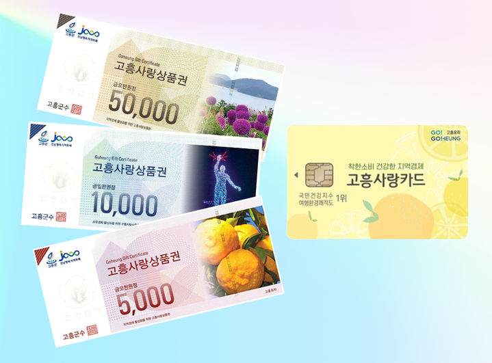 [고흥=뉴시스] 고흥사랑 상품권. photo@newsis.com *재판매 및 DB 금지