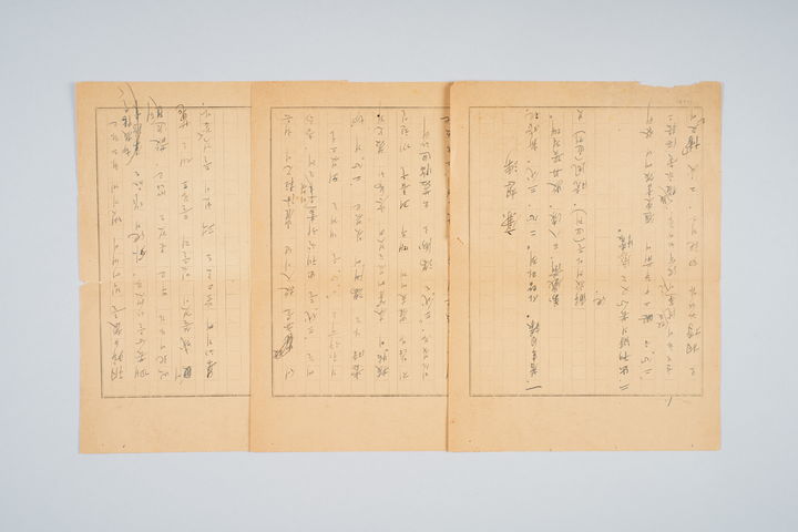 [서울=뉴시스] 소설가 염상섭 유족이 기증한 고인의 육필원고. (사진=국립한국문학관 제공) 2025.09.02. photo@newsis.com *재판매 및 DB 금지 