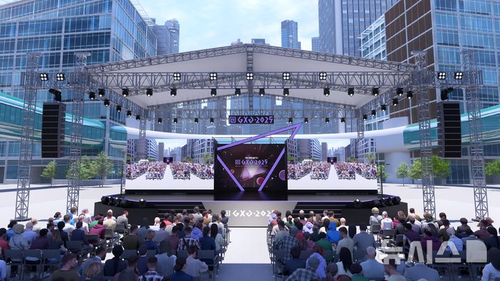 [서울=뉴시스] 게임 문화 축제 'GXG 2025' 메인 무대 시안 (사진=게임문화재단 제공)