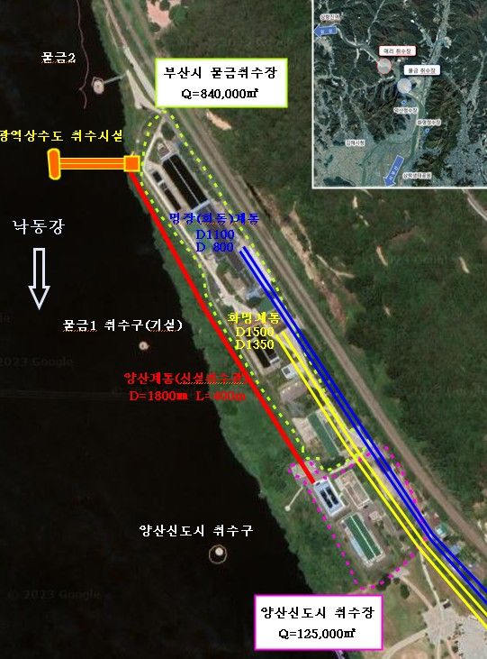 [양산=뉴시스] 낙동강 취정수장 위치도. (사진=양산시 제공) 2025.09.02. photo@newsis.com *재판매 및 DB 금지