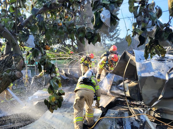남양주 비닐하우스 화재 현장. (사진=경기북부소방재난본부 제공) photo@newsis.com *재판매 및 DB 금지